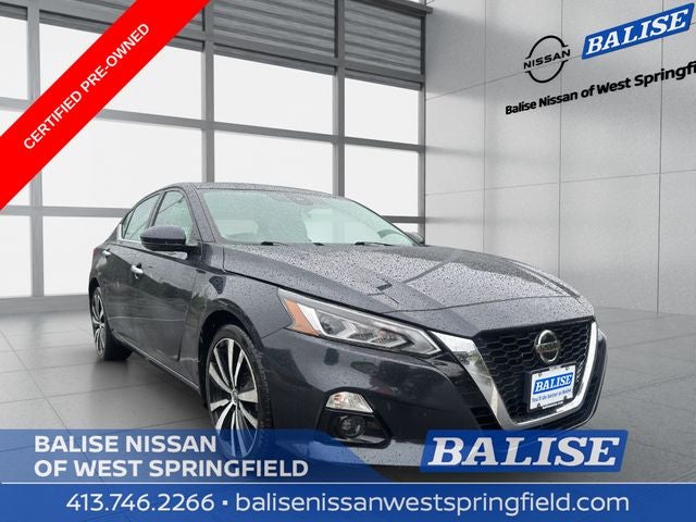 2020 Nissan Altima 2.5 Platinum in Storm Blue Metallic — front three-quarter view