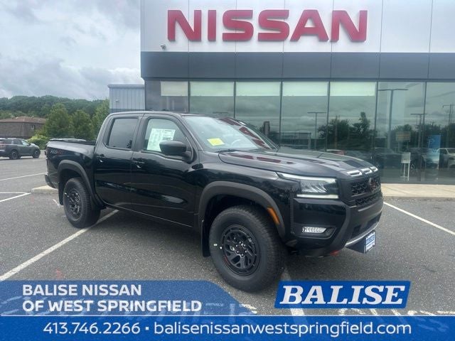 2026 Nissan Frontier PRO-4X in Super Black — front three-quarter view