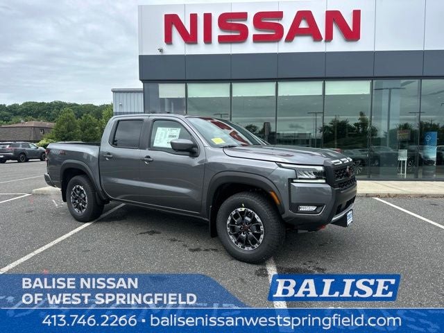 2026 Nissan Frontier PRO-4X in Gun Metallic — front three-quarter view