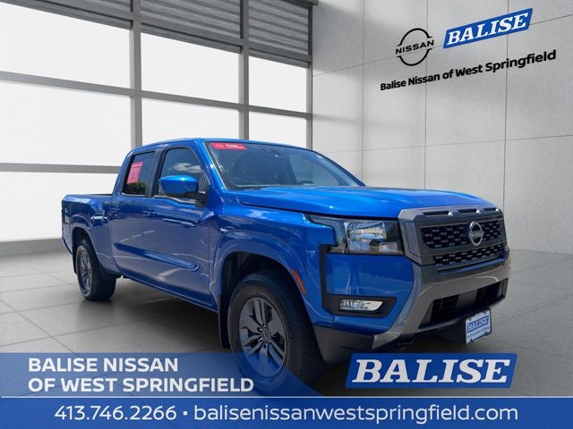 2025 Nissan Frontier SV in Bluestone Pearl — front three-quarter view