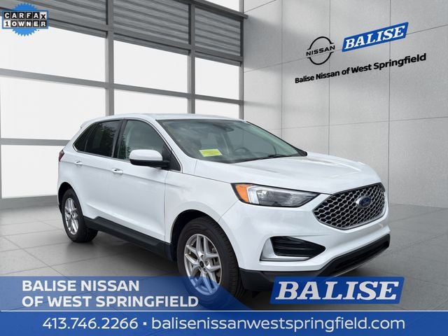 2024 Ford Edge SEL in Oxford White — front three-quarter view