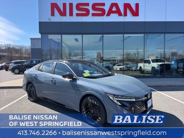 2026 Nissan Sentra SR in Atlantic Gray/Super Black — front three-quarter view