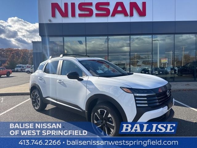 2026 Nissan Kicks SV in Fresh Powder — front three-quarter view