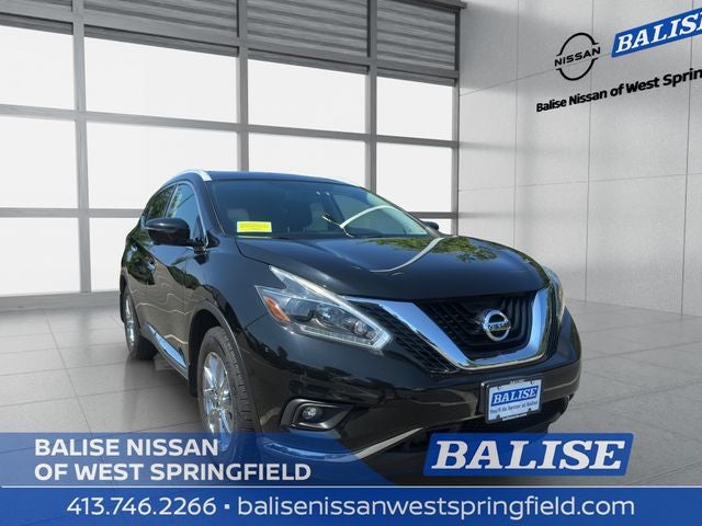 2018 Nissan Murano SL in Magnetic Black Metallic — front three-quarter view