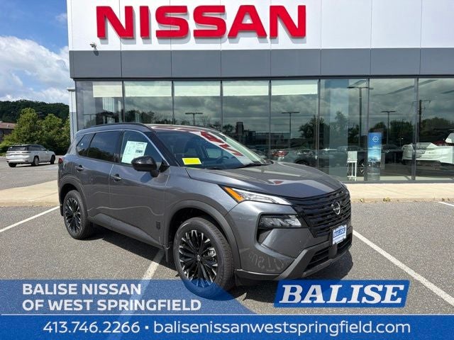 2026 Nissan Rogue Dark Armor in Gun Metallic — front three-quarter view